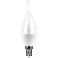 Лампа светодиодная LED 9вт Е14 белый матовая свеча на ветру (SAFFIT) SBC3709 55130