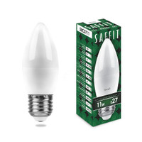 Лампа светодиодная LED 11вт Е27 белый матовая свеча (SAFFIT) SBC3711 55135