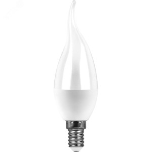 Лампа светодиодная LED 13вт Е14 белый матовая свеча на ветру (SAFFIT) SBC3713 55165
