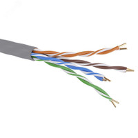 Витая пара U/UTP 4 пары CAT 5E нг(A)-LSLTx бухта серый 305м (DKC) RN5EUUA03GY