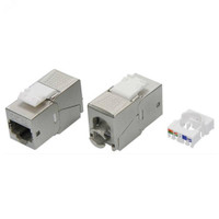 Модуль Keystone RJ45 CAT 5E экранированный (STP). 180 градусов. серебристый (упаковка 12 шт) (DKC) RNK5EF90TL