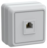 OKTAVA Розетка 1-местная телефонная RJ11 для открытой установки РТ20-ОБ белый GENERICA (IEK) ETO10-K01-DC
