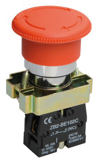 Кнопка аварийная с фиксацией LAY5-BS542 Гриб 240В (IEK) BBG90-BS-K04