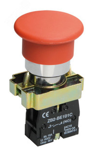 Кнопка управления LAY5-BC41 Грибок без подсветки (IEK) BBG70-BC-K04