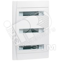 Щит распределительный встраиваемый ЩРв-П-36 пластиковый белый прозрачная дверь IP40 бел без шины Practibox (Legrand/Daccord) 601114