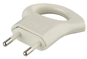 Вилка б/з 6A с кольцом непрямой ввод белая 10/200/9600 V1 (ЭРА) Б0019182