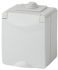 Розетка 2P+E IP65, шторки, 16A-250В, ОУ, Эра Эксперт, серый, 11-2602-03 (ЭРА) Б0035990