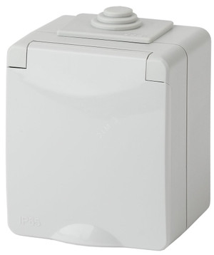 Розетка 2P+E IP65, шторки, 16A-250В, ОУ, Эра Эксперт, серый, 11-2602-03 (ЭРА) Б0035990