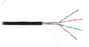 Витая пара СORDLINE U/UTP 4 пары 5e Сu 4х2х0,51 OUT PE черн 305м (Cordline) CL-CuO5E04U-051SO-LDPE-BL-305