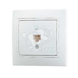 MIRA Розетка компьютерная RJ45x1 белая (Lezard) 701-0202-139