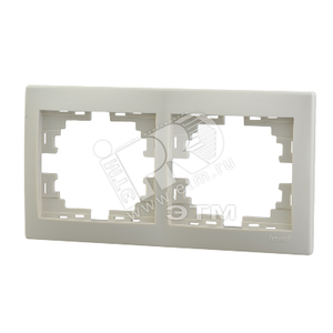 MIRA Рамка 2 поста горизонтальная бежевая без вставок (Lezard) 701-0300-147