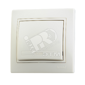 Выключатель одноклавишный, с бежевой вставкой (Lezard) 701-0303-100