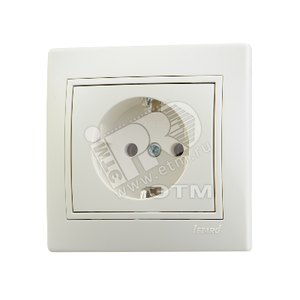 MIRA Розетка с заземлением бежевая (Lezard) 701-0303-122