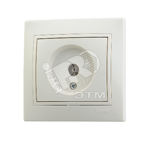 MIRA Розетка телевизионная TV проходная бежевая с вставкой (Lezard) 701-0303-129