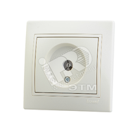 MIRA Розетка телевизионная ТV оконечная бежевая с вставкой (Lezard) 701-0303-130