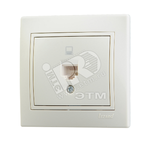 MIRA Розетка компьютерная RJ45x1 бежевая (Lezard) 701-0303-139
