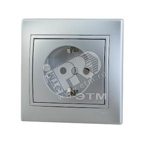 MIRA Розетка с заземлением металлик серая (Lezard) 701-1010-122