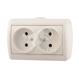 HATA Розетка двойная без заземления белая (Lezard) 710-0200-128