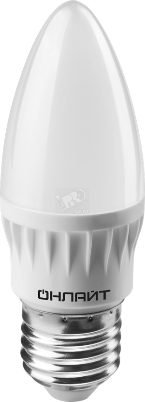 Лампа светодиодная LED 6вт E27 теплый матовая свеча (ОНЛАЙТ) 71630
