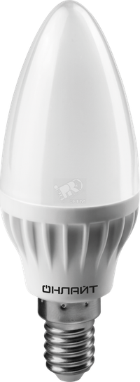 Лампа светодиодная LED 8вт E14 белый матовая свеча (ОНЛАЙТ) 71633