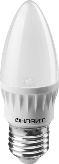 Лампа светодиодная LED 8вт E27 белый матовая свеча (ОНЛАЙТ) 71635