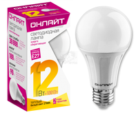 Лампа светодиодная LED 12вт E27 теплый (ОНЛАЙТ) 71682