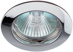 Светильник встраиваемый литой MR16 KL1 CH ,12V, 50W хром (100/3000) (ЭРА) C0043654