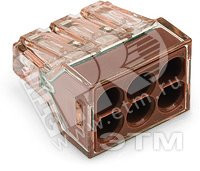 Клемма шестипроводная 1.5-4мм.кв одножильная (WAGO) 773-606