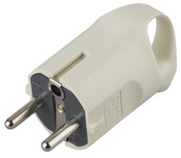 Вилка c/з 16A с кольцом непрямой ввод белая 10/200/6000 V3 (ЭРА) Б0019186