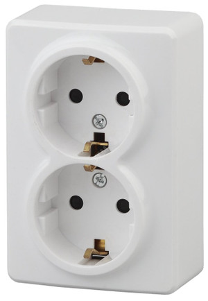Розетка однофазная наружная (открытой установки) с заземлением без шторок белый 16А 250В IP20 винтовые клеммы 11-2205-01 Эра Эксперт (ЭРА) Б0020691
