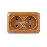 Розетка Олимп двойная без заземления бук (UNIVersal) 7946741