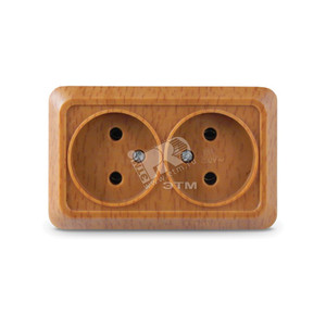 Розетка Олимп двойная без заземления бук (UNIVersal) 7946741