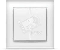 Выключатель Бриллиант двухклавишный белый (UNIVersal) 7947403
