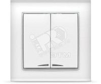 Выключатель Бриллиант двухклавишный с подсветкой белый (UNIVersal) 7947410