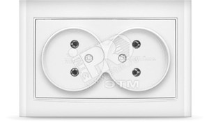 Розетка Бриллиант двойная без заземления белая (UNIVersal) 7947519