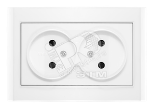 Розетка Бриллиант двойная без заземления с защитной шторкой белая (UNIVersal) 7947526