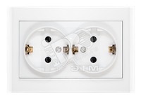 Розетка Бриллиант двойная с заземлением с защитной шторкой белая (UNIVersal) 7947540