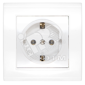 Розетка Бриллиант с заземлением белая (UNIVersal) 7947625