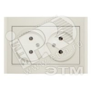 Розетка Бриллиант двойная без заземления слоновая кость (UNIVersal) 7948738