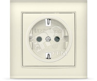 Розетка Бриллиант с заземлением слоновая кость (UNIVersal) 7948844