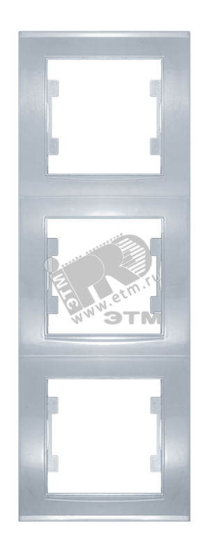 Рамка 3 поста Бриллиант вертикальная серебро (UNIVersal) 7949728