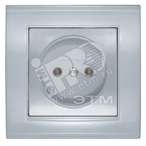 Розетка Бриллиант без заземления серебро (UNIVersal) 7949834