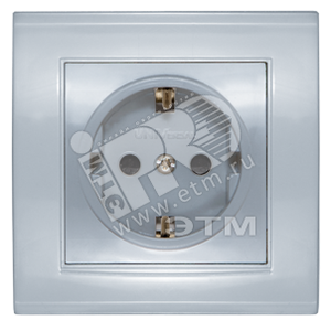 Розетка Бриллиант с заземлением с защитной шторкой серебро (UNIVersal) 7949889