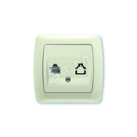 CARMEN Розетка телефонная RJ11 скрытая бежевая в сборе (VIKO) 90562013