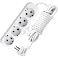 Удлинитель бытовой 4х7м с заземлением 16А АВС-пластик E-304 (UNIVersal) 9631983