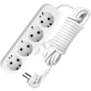 Удлинитель бытовой 4х7м с заземлением 16А АВС-пластик E-304 (UNIVersal) 9631983