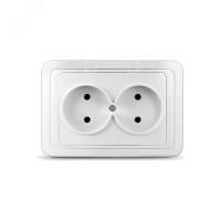 Валери Розетка двойная без заземления белая (UNIVersal) В0102