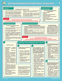 Плакаты Организация выполнения работ на высоте (3 листа, формат А2+, 465х610 мм, ламинация)