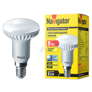 Лампа светодиодная LED рефлекторная 5вт Е14 R50 дневной (Navigator Group) 61255