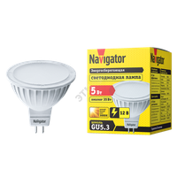 Лампа светодиодная LED 5вт 12в GU5.3 тепло-белая (Navigator Group) 94262